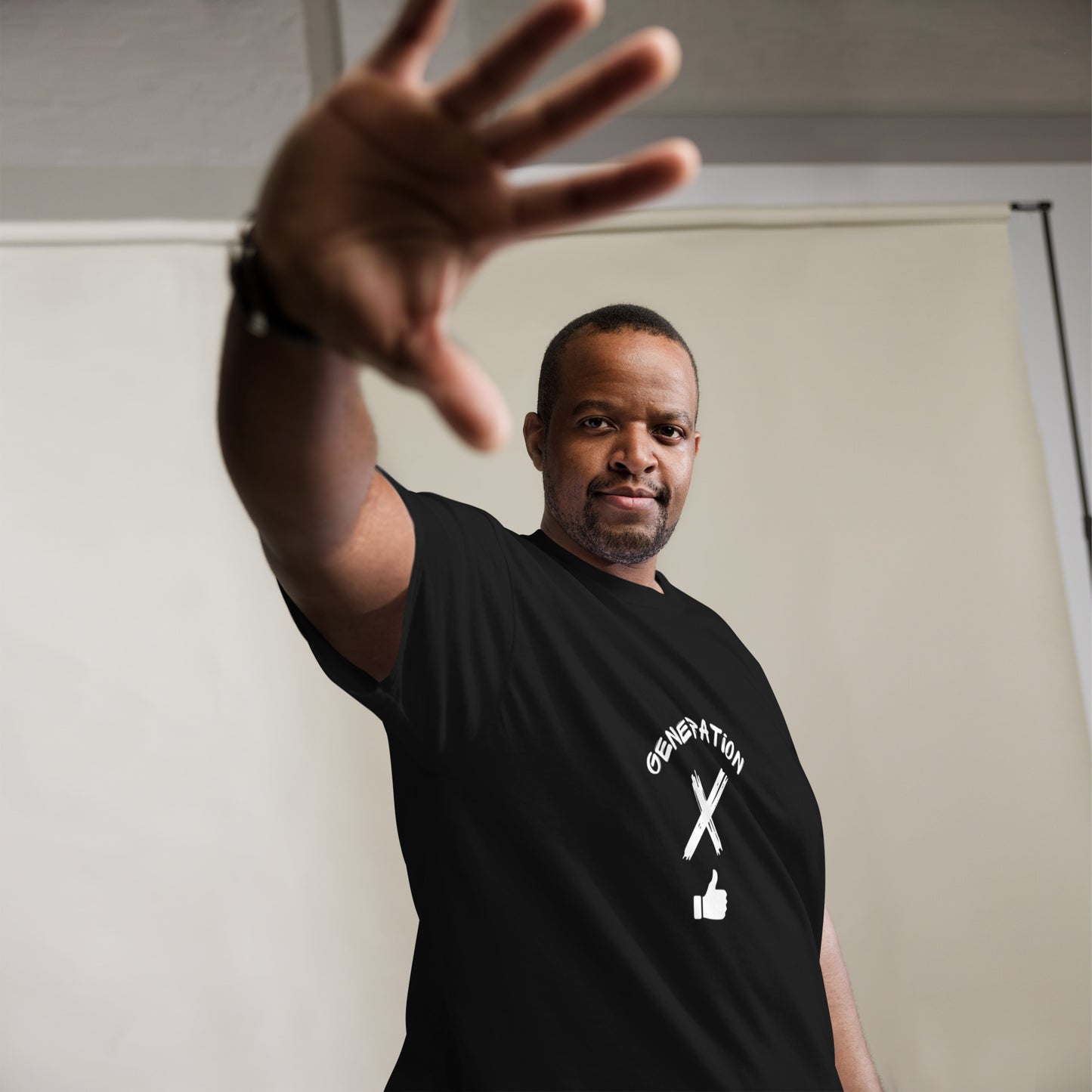 Thumbs Up White Lettering T Shirt