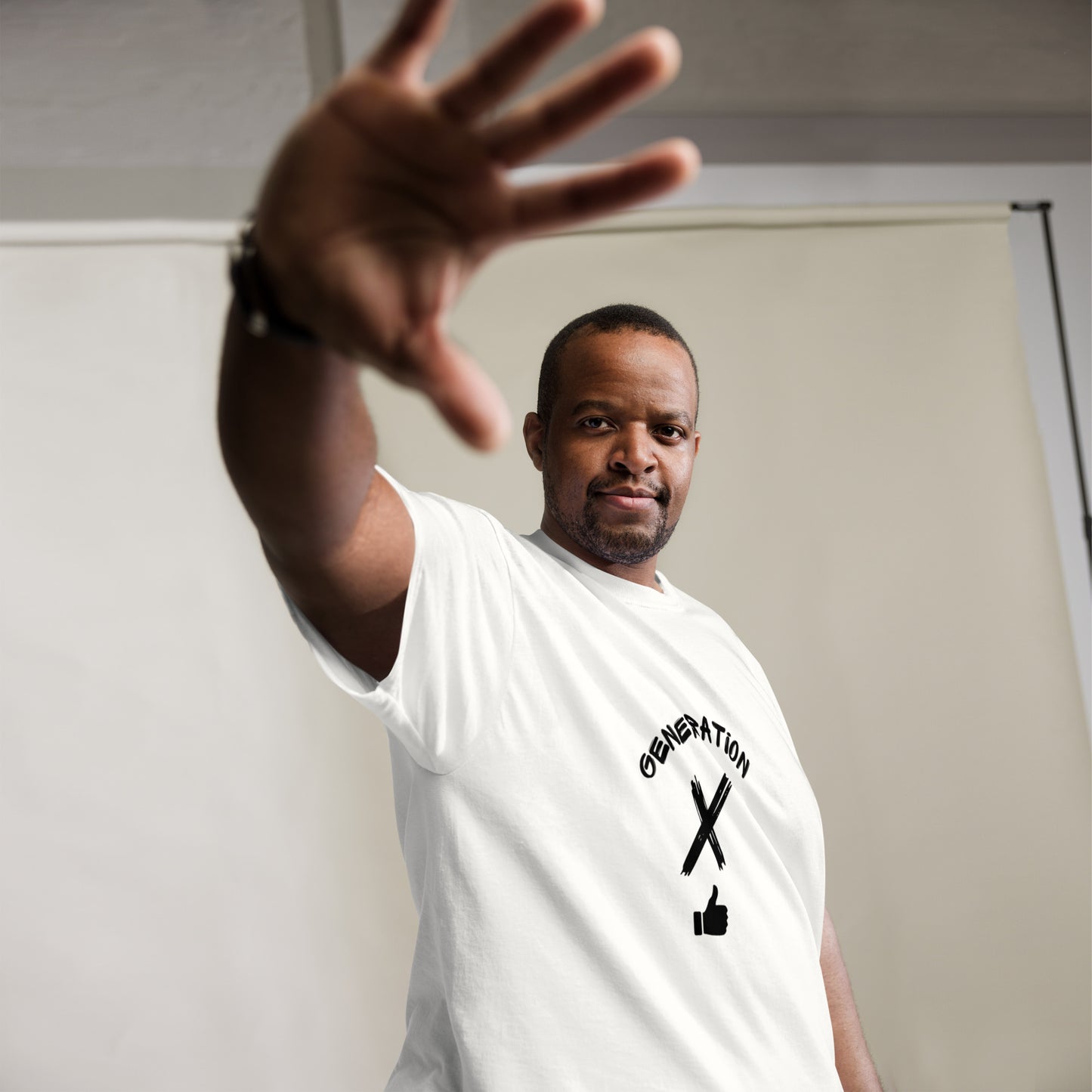 Thumbs Up Black Lettering T Shirt