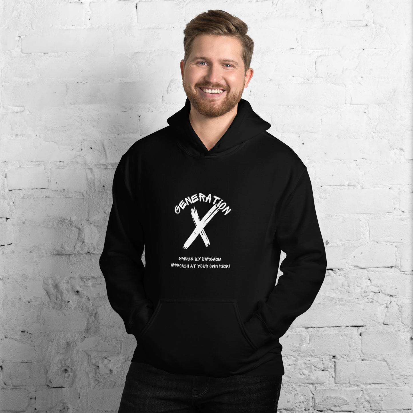 Sarcasm White Lettering Hoodie